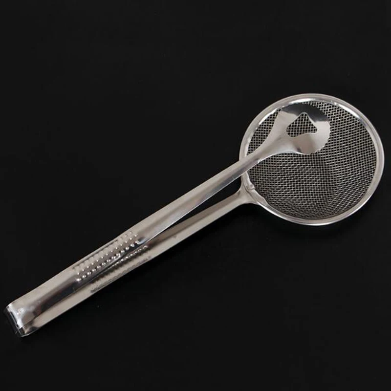 Creative Filter Spoon with Clip Multi-functional Stainless Steel Colander Oil-Frying Fried Food Kitchen Tongs | Дом и сад