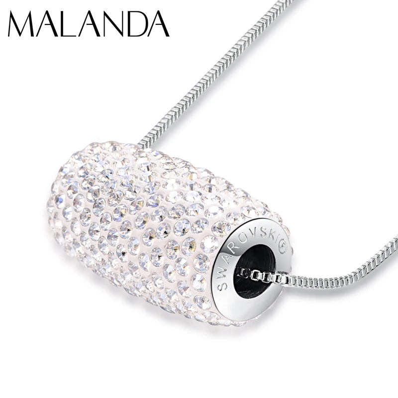 

Malanda Crystals From Swarovski Fashion Necklaces Crystal Column Beads Pendant Necklace For Women Wedding Jewelry Girl Mom Gift