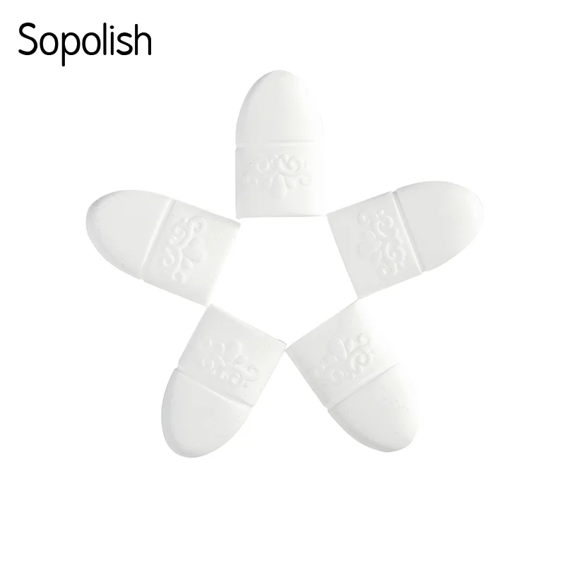 Sopolish 5 шт./компл. Пластик нейл-арта пористый шапки средство для снятия УФ гель-лака Обёрточная бумага силиконовыми наконечниками многоразовые очистки Лаки инструмент
