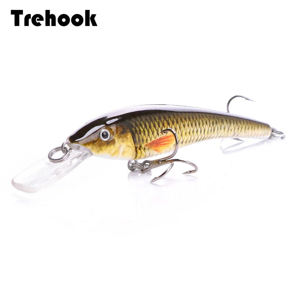 TREHOOK 3g 6g черные Гольян рыболовные приманки плавающий воблеры Crankbait жесткая