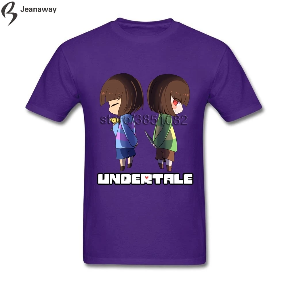 2018 новый тренд Для мужчин футболки Undertale Chara и фриск рок короткий рукав полный