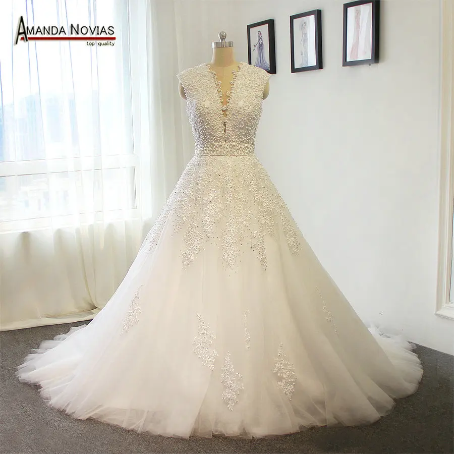 Новое поступление 2019 роскошное женское платье с кружевной отделкой свадебные