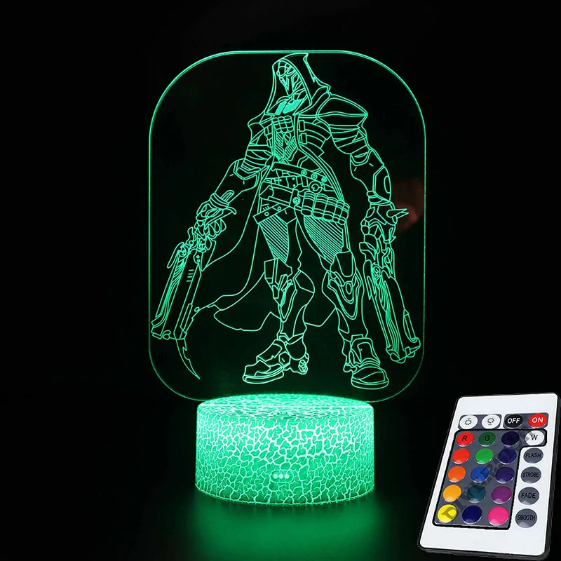 MY154-REMOTE OW 7 цветов меняющаяся Настольная Лампа для проектора USB светильник Led Overwatch Reaper Hanzo Genji mcchini экшн-фигурка светящиеся игрушки - Цвет: MY154-REMOTE