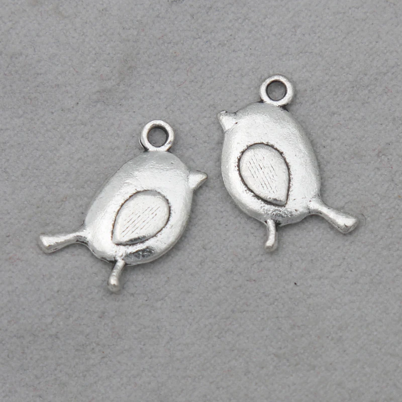 

RAINXTAR Fashion Alloy Animal Charms Vintage Cute Bird Pendant Charms 10*18mm 100pcs AAC1496
