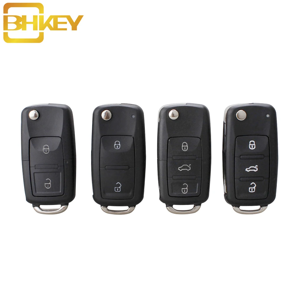Складной пульт дистанционного управления BHKEY 2/3 кнопки для VW Volkswagen polo passat b5 Tiguan Golf