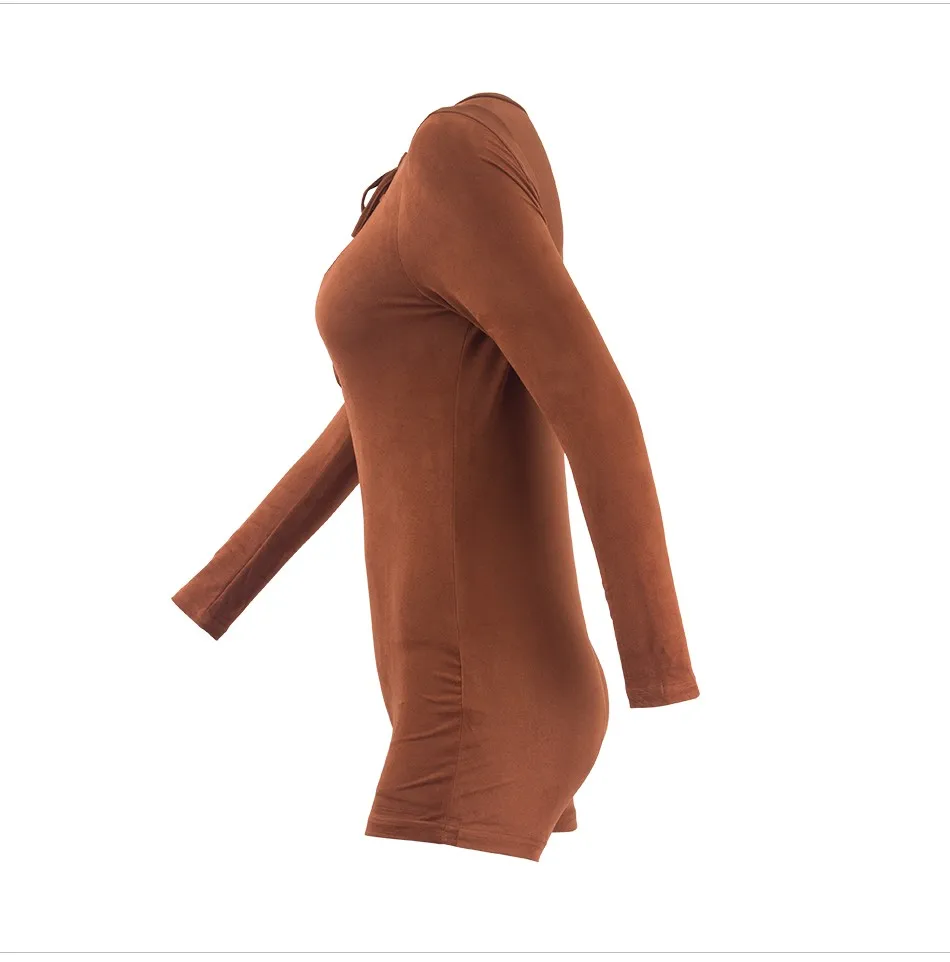 COSWE Sexy Глубокий V шеи Кружева Bodycon комбинезон Для женщин выдалбливают с длинным