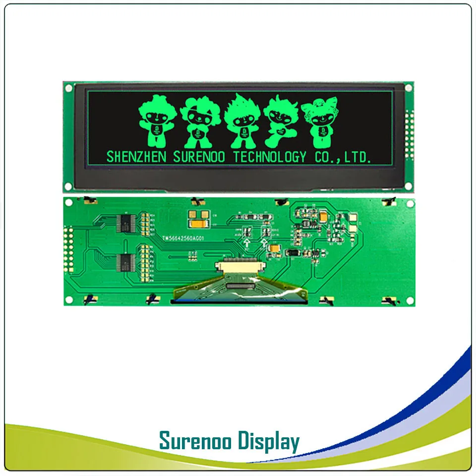 Green with PCB Реальный oled-дисплей, 5," 256*64 25664 графический ЖК-модуль дисплей экран LCM встроенный SSD1322, 6080 8080 Параллельный Seral SPI - Цвет: Green with PCB