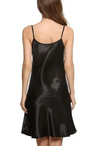 Летнее сексуальное женское белье шелковый халат ночная рубашка с бретельками