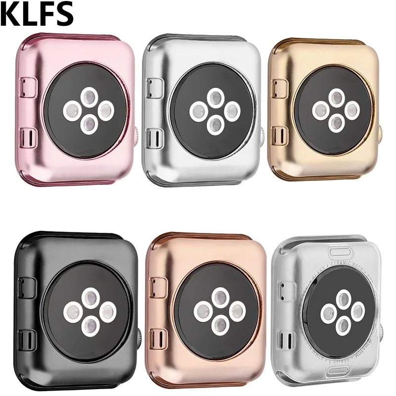 KLFS серии 1/3 Мягкий силиконовый чехол для Apple Watch 38 мм 42 модный покрытый ТПУ