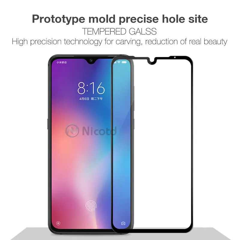 Защитное стекло для Xiaomi Mi 9 A2 Lite 8 Poco F1 закаленное с полным покрытием пленка Redmi 6Pro