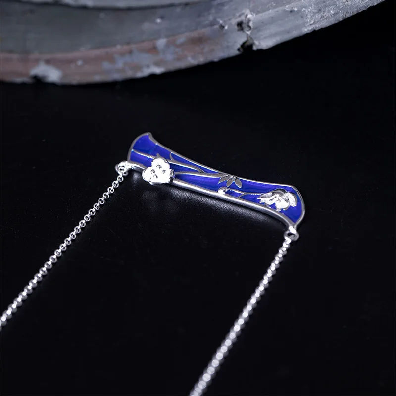 Женское ожерелье из серебра 925 пробы с цветком лотоса | Украшения и аксессуары