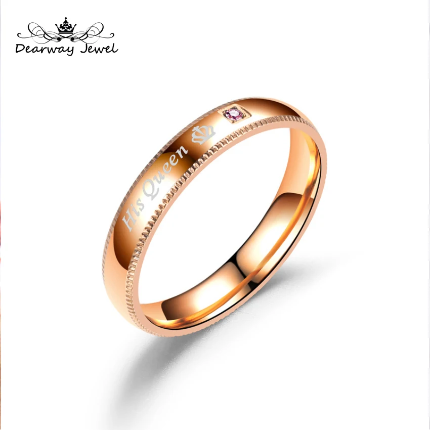 Dearway кольца из титана и стали для мужчин женщин унисекс ее король его королева