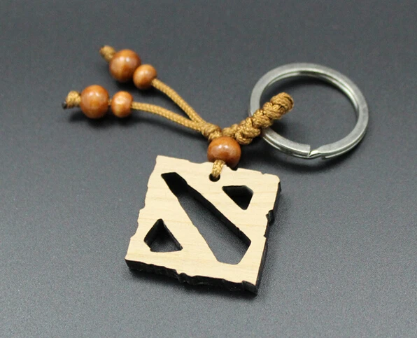 DOTA2 игра вокруг Черного/красного дерева глазурь подвесной брелок с логотипом