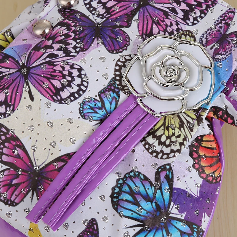 Детские Мини-Сумки из искусственной кожи с принтом для маленьких девочек сумки