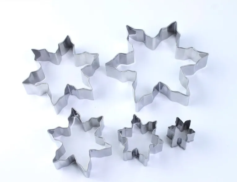 5 шт./лот в форме снежинки для печенья резак набор из нержавеющей стали Форма