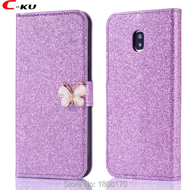Блестящий кожаный чехол-бумажник C-ku для Samsung Galaxy S5 S6 Edge J310 J510 J710 A510 A310 A3 A5 2017