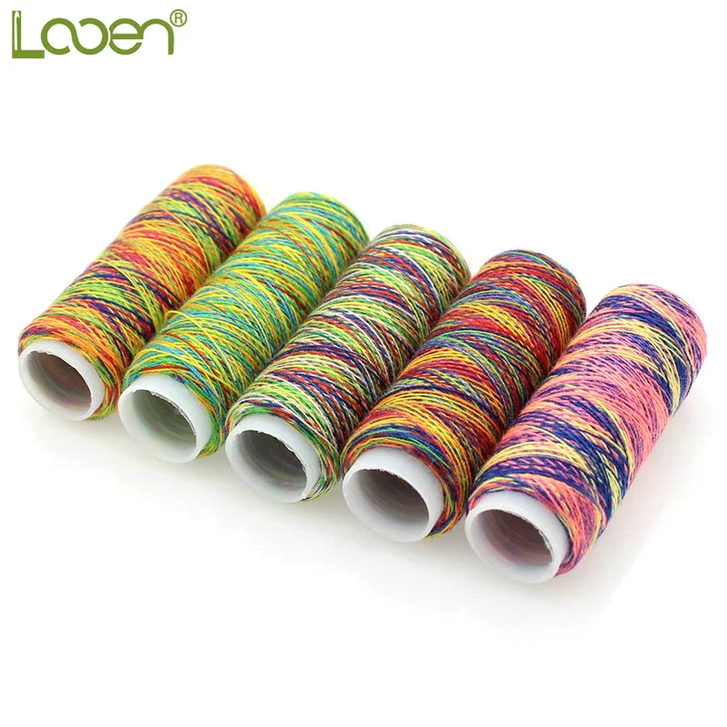 

Looen 5Pcs/pack Rainbow Color Sewing Thread Hand Quilting Embroidery Sewing Thread for Home DIY Sewing Accessories Supplies Gift