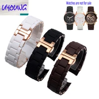 rubber strap stainless steel black silicone ar5858 male 23mm ar5868 female 20mm watchband watch band
