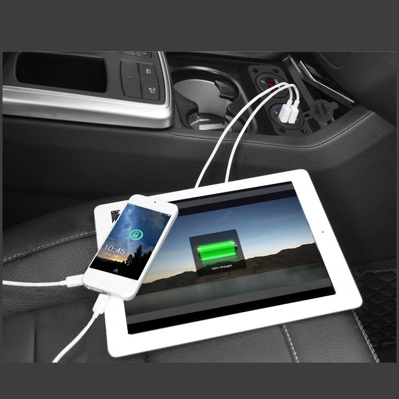 Urbanroad водонепроницаемый цифровой вольтметр с USB 1 шт. 12 В 24 5 3 А автомобильный usb