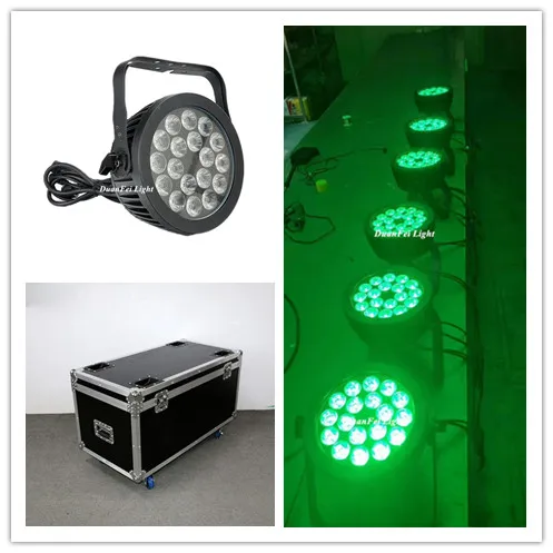 С корпусом полета 4 шт./лот IP65 led тонкий par rgbw 18x10W 4in1 светодиодный плоский прожектор