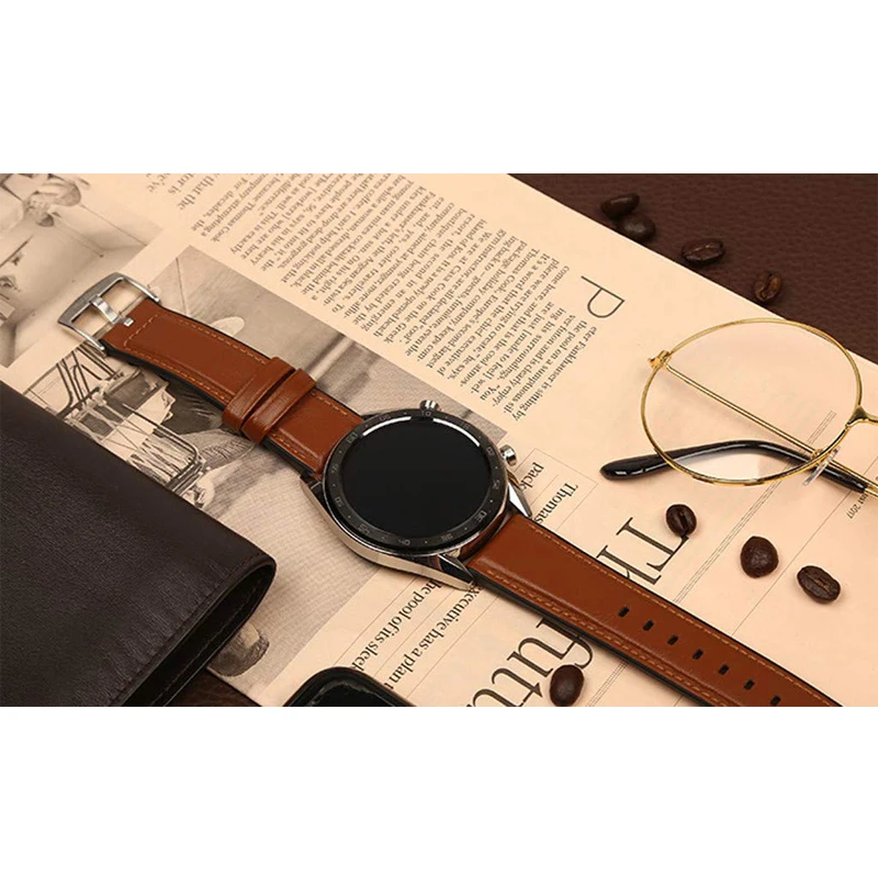 Ремешок Huawei Watch GT 2 2e pro кожаный браслет для samsung galaxy watch 3 45 мм 46 S3 Frontier amazfit GTR 47 22
