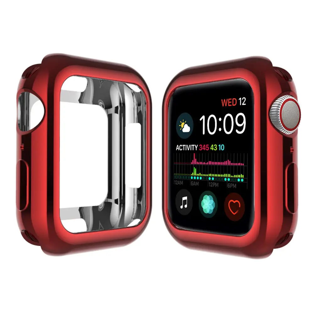 KINGBEIKE Модный Полный Защитный чехол для часов рамка Apple Watch Series 4 Красочный ТПУ iWatch 40