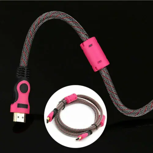 Премиум HDMI кабель v1.4 розовый высокоскоростной HDTV UltraHD HD 1080p 4K 3D 1 5 5M US|Кабели HDMI| |