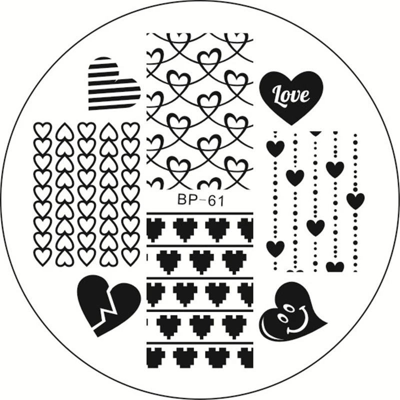BORN PRETTY Love Heart шаблон для стемпинга нейл арта печатная пластина дизайна ногтей