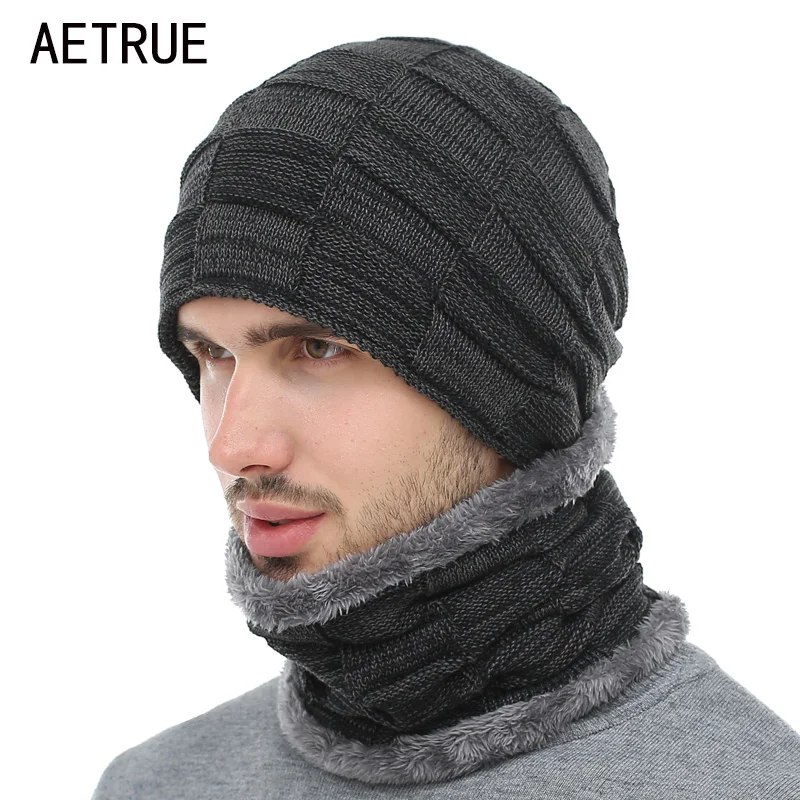

AETRUE 2019 зимние шапочка-шарф зимняя шапочки Мягкий Череп теплые мешковатая шапка маска Gorros зимние шапки для мужчин женщин вязаная шапка