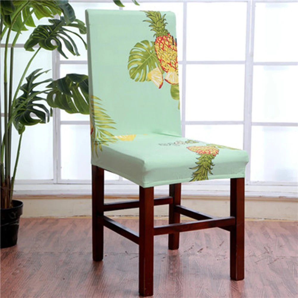 Чехол для стула с тропическим листом цветочным принтом офисное растягивающееся