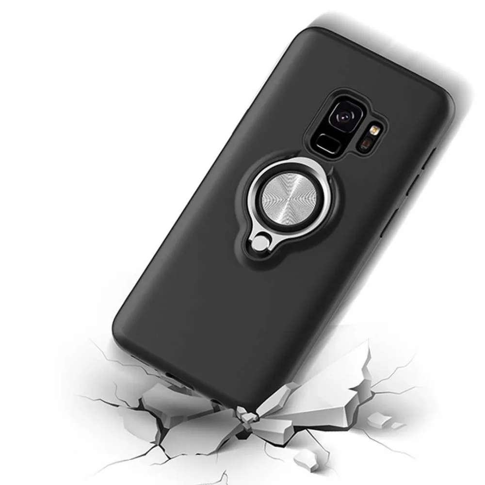 IMIDO Magnetic Phone Case For Samsung Galaxy Note9 8 S9 S8 Plus S7 Edge A8 2018 Hide Ring Stand Holder TPU Back Cover Coque Capa | Мобильные
