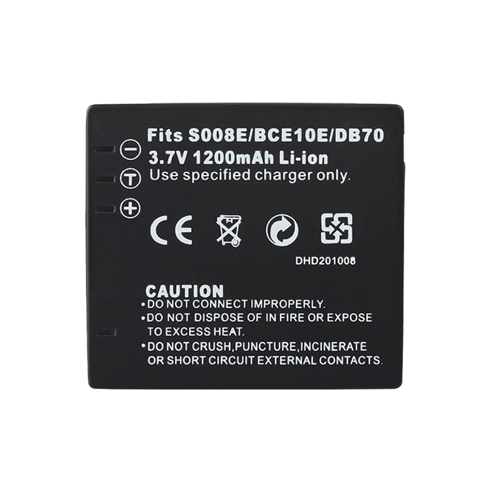 Аккумулятор для камеры Panasonic s DMW-BCE10 FS5 FS20 FX30 FX33 FX35 FX36 FX37 2 шт./лот CGA-S008E VW-VBJ10/1B DMC-FS3 |