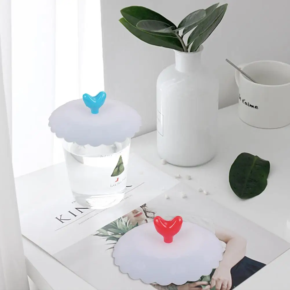 Милое сердце украшение для воды питьевая чашка крышка FDA силиконовая