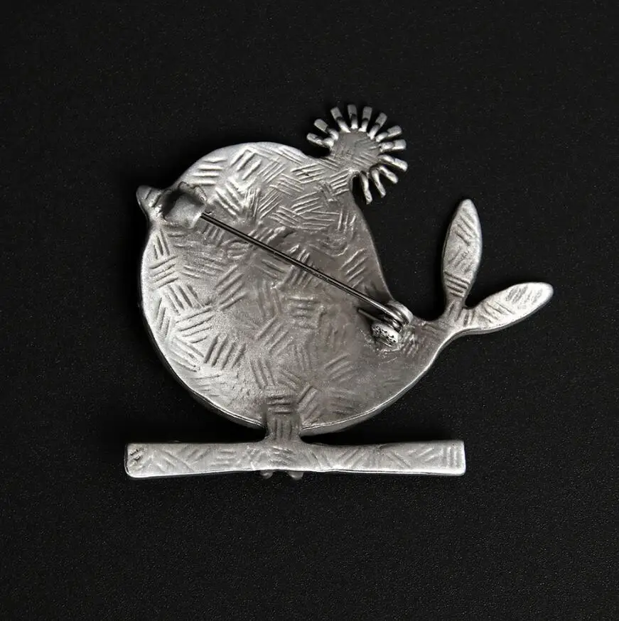 Cute Bird Brooches Ancient Tin/Verdigris Patina Animal Stone Brooch Pins Gifts Dress Jewelry | Украшения и аксессуары