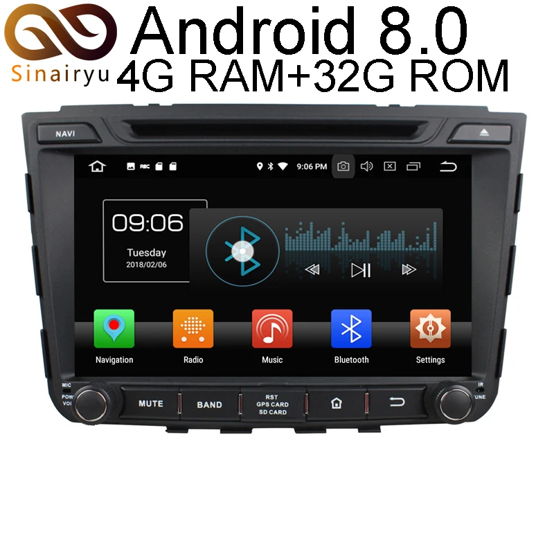 Sinairyu 1024X600 4 ГБ Оперативная память Восьмиядерный Android 8 0 автомобиль gps