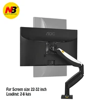 nb f85a monitor desktop stand mechanical spring lifting tv mount 22 32 inch long arm full motion lcd holder base with 2 usb port