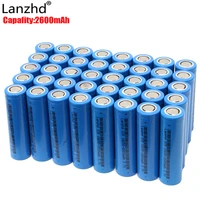 40pcs 18650 battery 3 7v rechargeable batteries li ion 2600mah icr18650 lithium icr 26f batteries for led flashlight newest
