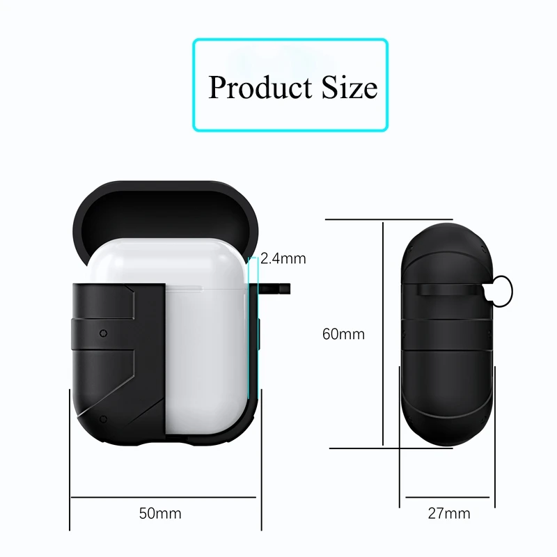 Цельный чехол для наушников в рыцарском стиле Airpods с кольцом на палец