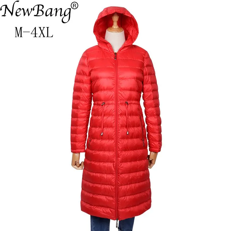 NewBang Brand Down Jackets Women Winter Down Jacket Female Long Coat Hooded Windproof Long Puffer Coat Thick Warm Colothes