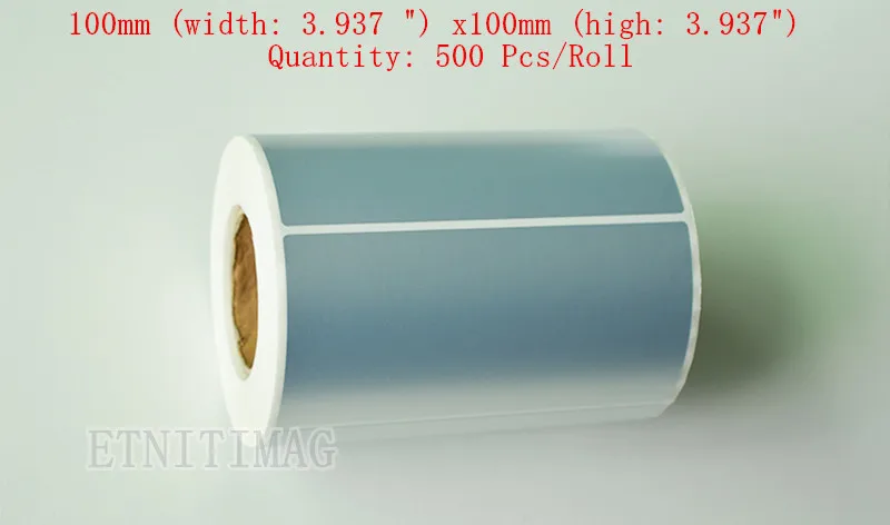 Пустые серебряные этикетки ПЭТ стикер 100 мм x (3 94 &quot) x500Sheet/рулон