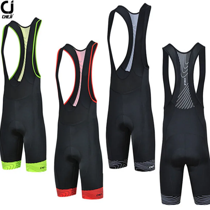 

Black Green Red Men CHEJI Bike bib shorts cycling 3D GEL Padded Bib Shorts bicycle clothing Team mtb bib shorts Cycling wear