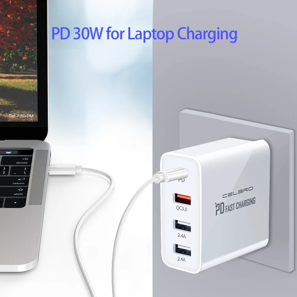 48 Вт быстрое зарядное устройство PD Type C USB для Samsung S20 iPhone 12 pro Xiaomi 10 QC 3 0 планшета iPad