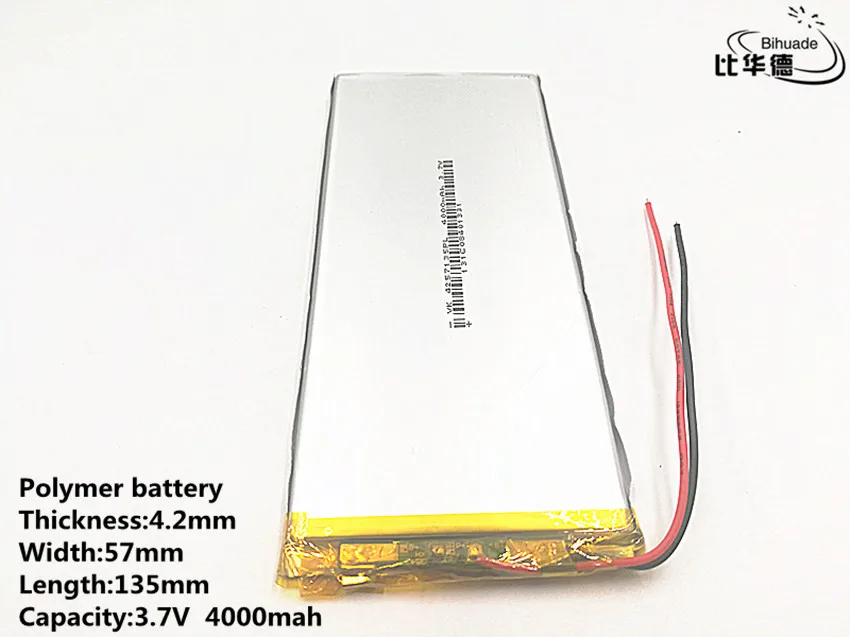 1pcs/lot Good Qulity 3.7V 4000mAH 4257135 Polymer lithium ion / Li-ion battery for TOY POWER BANK GPS mp3 mp4 | Электроника
