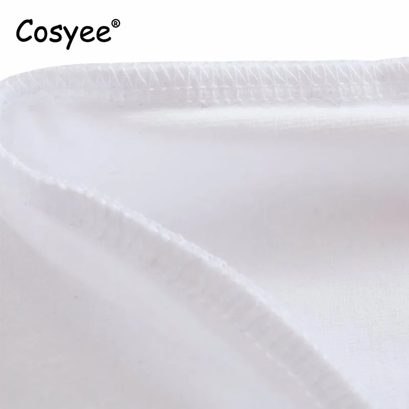 Cosyee помните без Белый Письмо печати Новое поступление женские летние хипстер Vogue