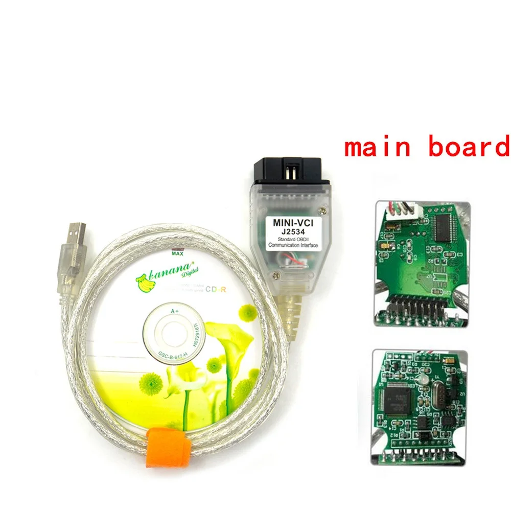 Автомобильный Кабель V10.30.029 MINI VCI интерфейс для TOYOTA TIS Techstream J2534 OBD2 OBDII