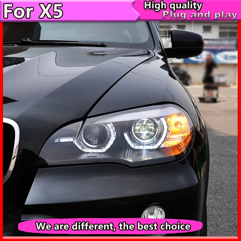 Автомобильный Стайлинг для BMW X5 e70 2007 2013 фара авто светодиодный DRL двойной луч H7 HID