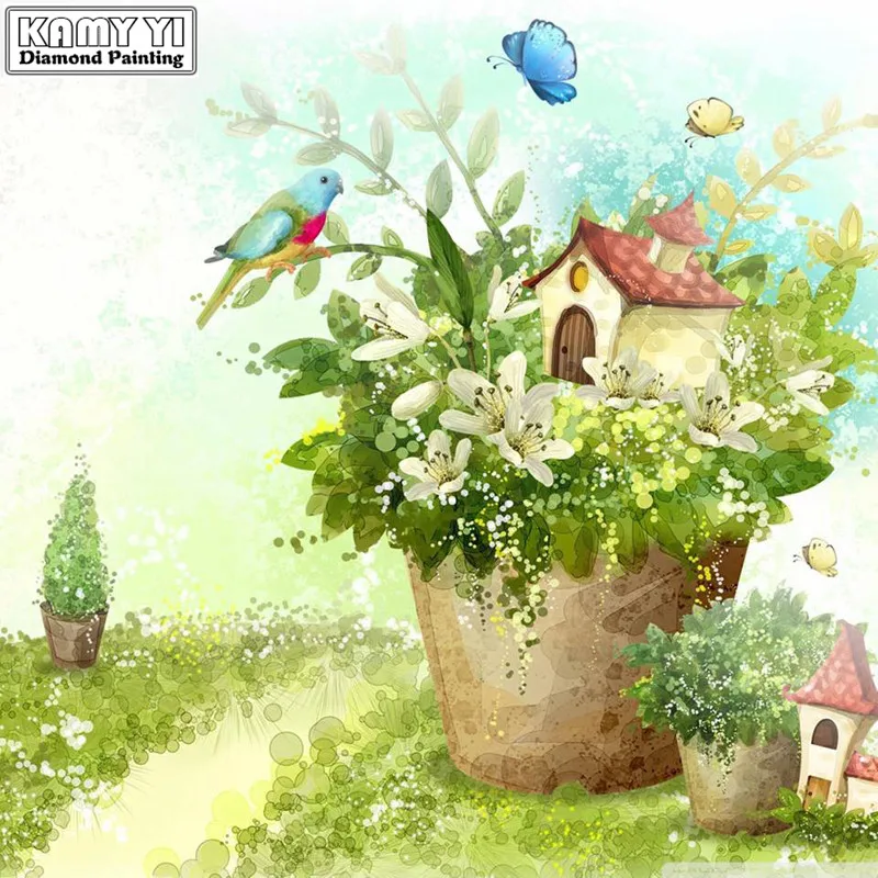 5D DIY Алмазная картина вышивка крестиком красивые цветы гнездо рукоделие домашнее