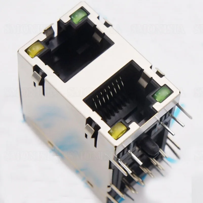RJ45 сетевой разъем 90 градусов двойной Слои 59-2x1 с щит шрапнель света |