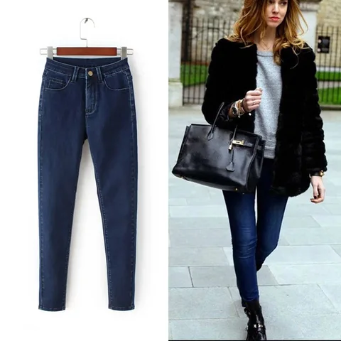 Skinny Jeans for Women Jeans High Waist Jeans casual High Elastic Stretch Jeans Woman washed denim pencil pants female