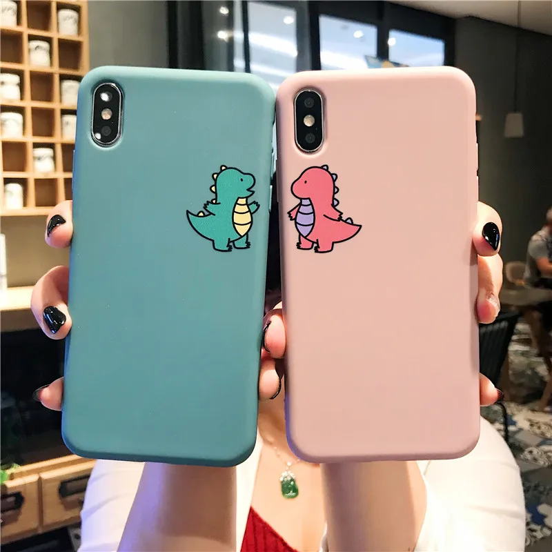 Чехол для телефона с изображением динозавра из мультфильма для iphone 7, 6, 6 S, 8 Plus, милый мягкий чехол на заднюю панель с изображением дракона для iphone 11 Pro Max X, XR, XS, MAX